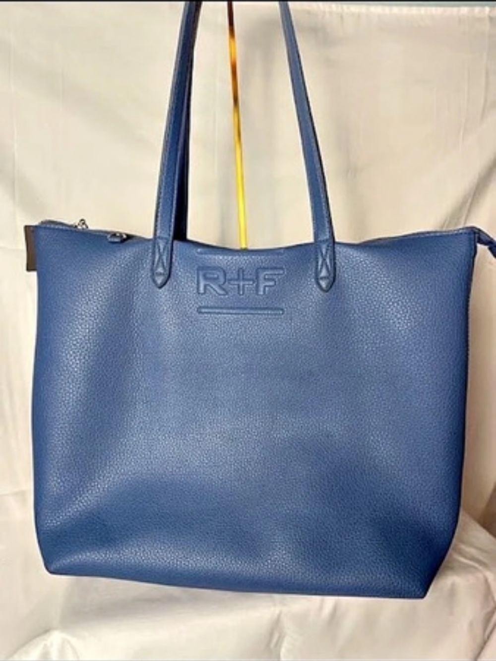 Rodan + Fields R+F Blue Pebbled Large Tote Shoulder Bag Zippered